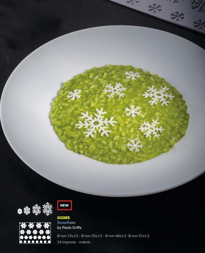 Форма силиконовая "Snowflake" mm d 23 - d 35 - d46  -d57 h 1,5,  24 ячейки GG065