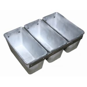 Форма для выпечки хлеба L 14.5см w 10см h 10см 350-450г 3 секции без ручек алюминий ЦВЕТЛИТ-Р 3Л11