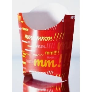 Коробка для картофеля фри 125x36x130мм Emoji бумага