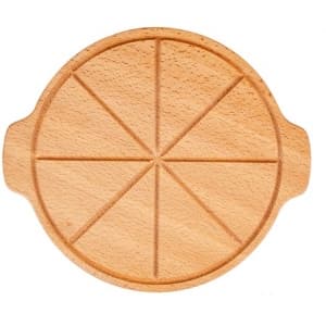 Доска для пиццы D 35см c бороздкой на 8 кусков с двумя ручками дерево PPwood 04091117