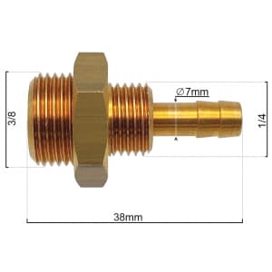 Фитинг 3/8"M - 1/4"M со штуцером для шланга