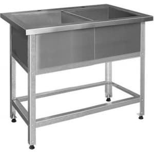 Ванна моечная Финист ВМЛ-2(1200х600х850) 2 отверстия для смесителя, разобранная