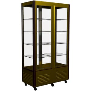Витрина холодильная Carboma D4 VM 800-1 (R800C Сarboma Люкс) (0109-0102 (коричн-золот) 2 дв,стекл полк)