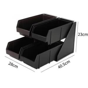 Органайзер барный на 4 отделения пластик черный Enigma Cookware storage holder 4 grids