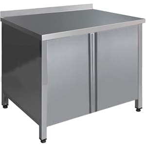 Стол производственный Финист СТПд(1100х700х850) двери распашные, борт