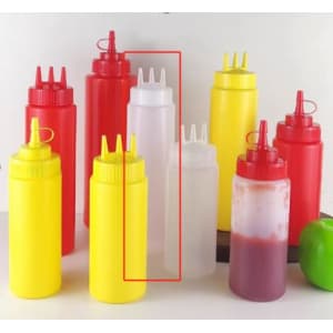Бутылка для соуса с тремя носиками 710мл белая Enigma Cookware Polyethylene sauce bottle 710ML