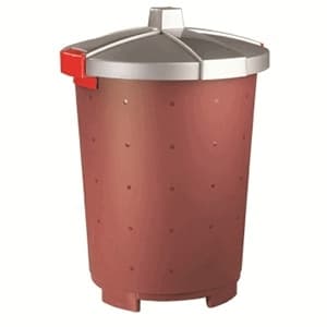 Бак 65л D 470мм H 660мм для пищевых продуктов и отходов с крышкой полипропилен бордовый Restola 432106221