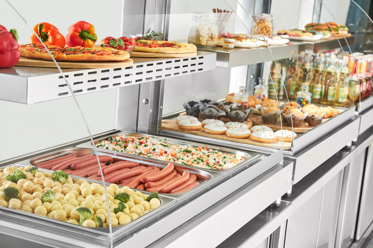 Витрина тепловая настольная ВТН 70, 1120х730х860мм, 2270Вт, 220В,  5 ТЭН-ов: 2 - в полке, 3 - в ванне, диапазон регулирования температуры в витрине от +20 до +80 С, две раздвижные стеклянные дверцы со стороны персонала, в комплекте гастроемкости GN 1/1-40