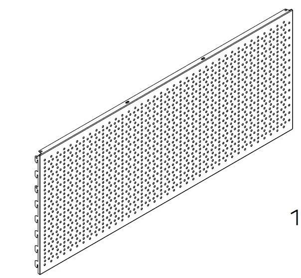 Панель перфорированная (L=665, H=200, T-BP 02200665, глянец, RAL 9003)