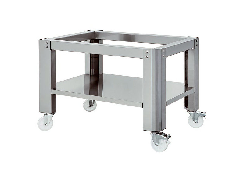 Стенд для печи для пиццы т.м. WLBake серии WellPizza, мод. Rapido 20, 600x865x632 мм, изготовлен из нержавеющей стали, оснащен колесами со стопором для удобства перемещения, позволяет устанавливать до 2 конвейерных печей в колонну