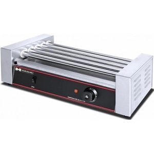 Гриль для "HOT DOG" т.м. HURAKAN, мод. HKN-GW5M, 580x250x215мм, 1000Вт, 220В. Гриль роликовый для обжаривания сосисок для хот-догов, электрический настольный с 5 роликами, выдвижным жиросборником, электромеханическим управлением, термостатом, из нержавеющ