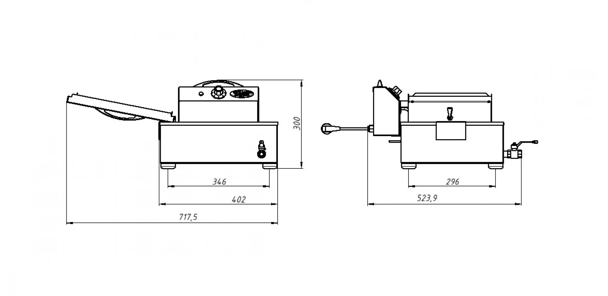 Фритюрница электрическая Ф2ФРЭ (21605) (чебуречница), 440х400х310 мм, 2600Вт, 220В, 1 емкость на max 12,5/ рабочий 6 л, полностью из н/стали