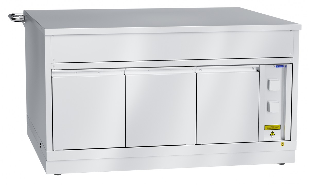 Габаритные размеры: 1500х717(1016)х869мм, напряжение 220В, количество розеток со штырями заземления 16А - 2шт., съемный нерж. фасад, направляющие в комплекте
Прилавок для горячих напитков предназначен для кратковременного хранения и раздачи хлебобулочных