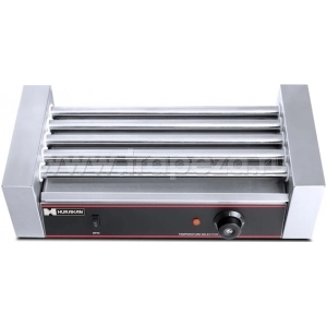 Гриль для "HOT DOG" т.м. HURAKAN, мод. HKN-GW5M, 580x250x215мм, 1000Вт, 220В. Гриль роликовый для обжаривания сосисок для хот-догов, электрический настольный с 5 роликами, выдвижным жиросборником, электромеханическим управлением, термостатом, из нержавеющ