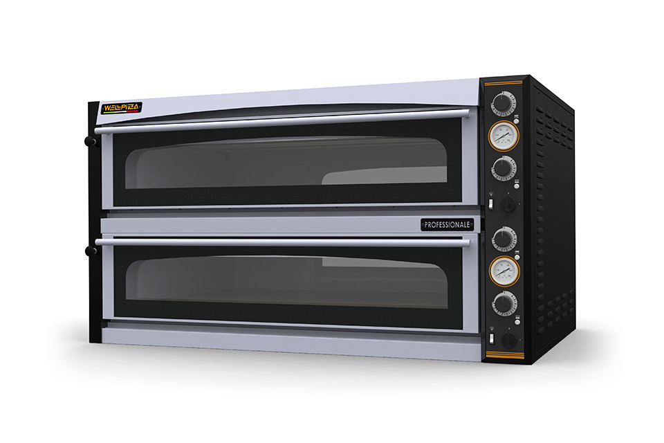 Печь для пиццы т.м. WLBake серии WellPizza, мод. Professionale 99M, 1360х1300х745мм, 380В, 26400Вт, 279 кг, размеры пекарной камеры 1080x1080x140, электромеханическое управление.
