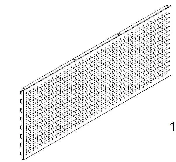 Панель перфорированная (L=1250, H=400, T-BP 02401250, глянец, RAL 9003)