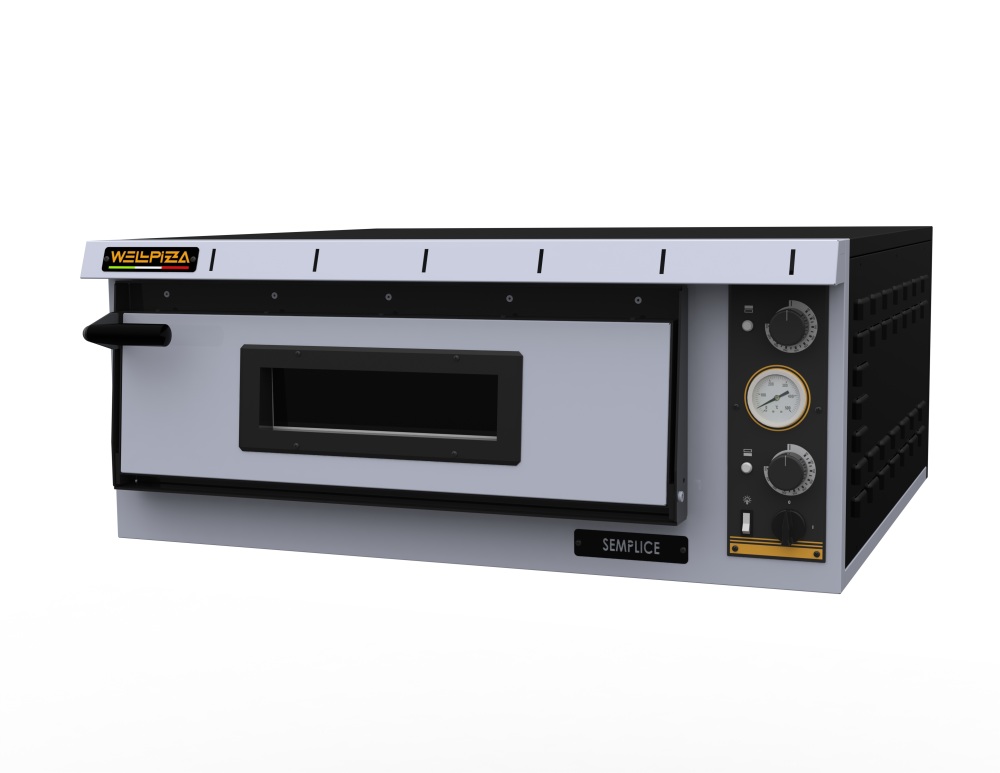Печь для пиццы т.м. WLBake серии WellPizza, мод. Semplice 6M, 1000х1300х413мм, 380В, 9000Вт, 122 кг, размеры пекарной камеры 720x1080x140, электромеханическое управление.