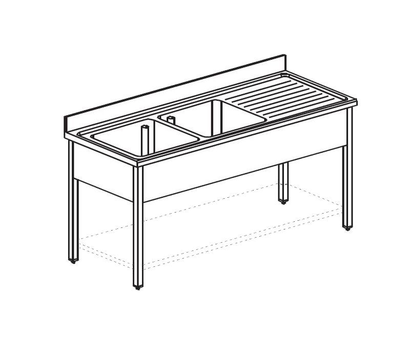 ВАННА МОЕЧНАЯ APACH CHEF LINE L2S167-55RWSH