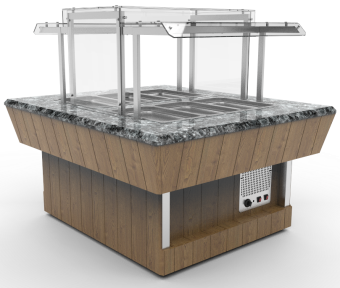 Мармит вторых блюд длиной 805 мм сдвоенного шведского стола Челябторгтехника RМ41S2