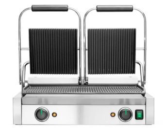 Гриль пресс Kocateq GH 813A GL двухсекционный с верхними и нижней ребристыми пластинами