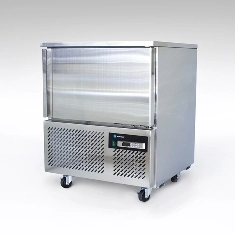 Шкаф шоковой заморозки т.м. HURAKAN, модель HKN-BCF5M, 800x800x930мм, 750Вт, 220В, контроллер Dixell, ТЭН оттайки, термощуп-1шт в комплекте, поддержка GN1/1- 5 шт. или 400x600 -5 шт., поддерживаемая глубина GN1/1 - 40 мм, тип охлаждения - вентиляция, +70С