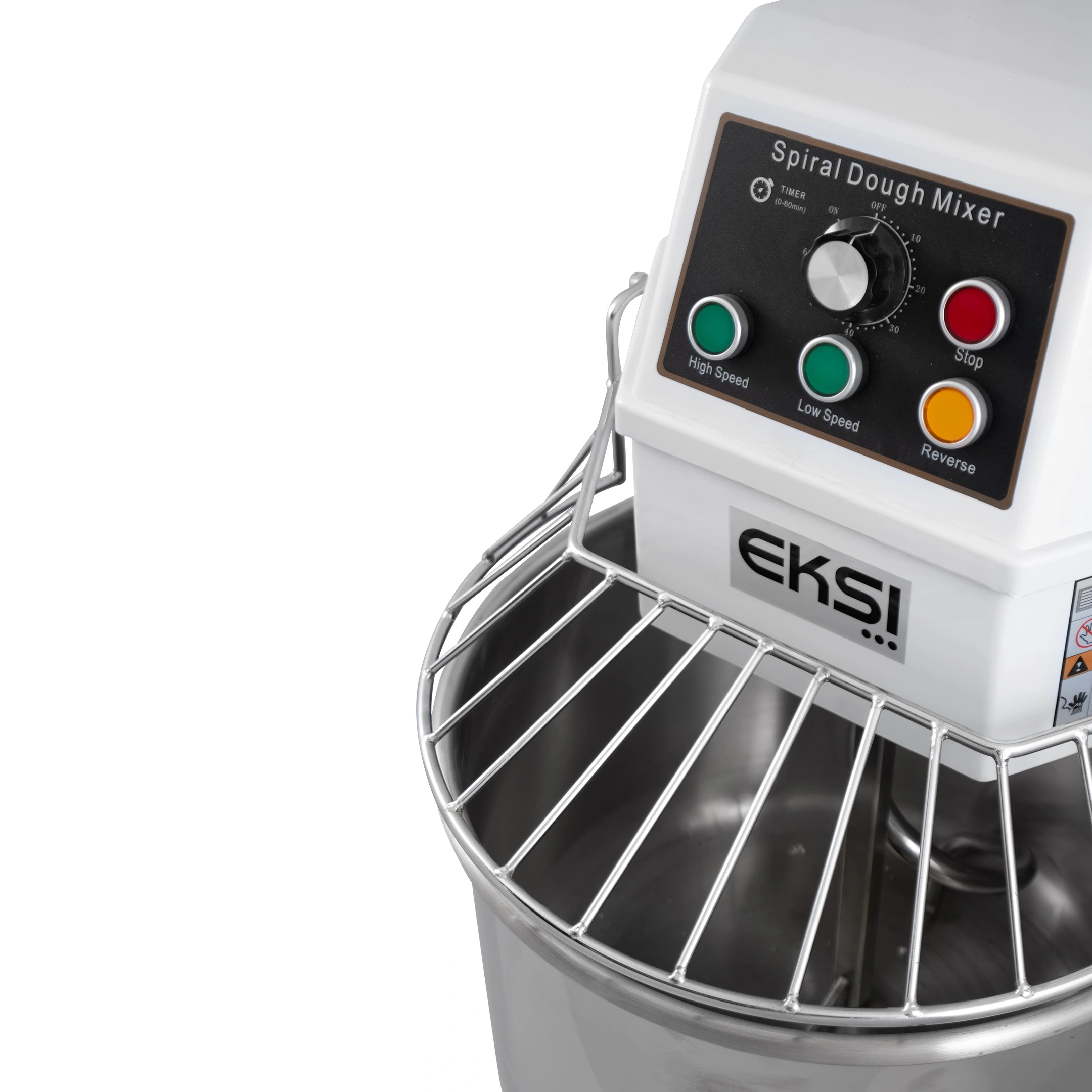Тестомес спиральный т.м. EKSI, модель SH30B, 2 скорости + инвентер, 220В, 2200Вт, объем дежи 31 л, загрузка теста 12 кг, скорость дежи 17/27 оборотов в минуту, скорость насадки 172/269 оборотов в минуту, 745х430х850 мм, вес нетто 100 кг