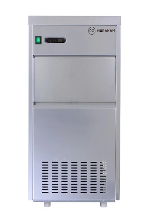400х510х845, 220 В, 0,48 кВт, 45 кг, производительность 85 кг/сутки, бункер 25 кг, воздушное охлаждение, с подключением к воде, гранулированный лёд, материал корпуса нержавеющая сталь (304), настраиваемые ножки