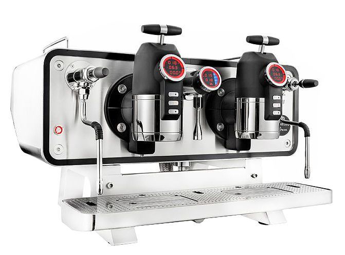 Кофемашина Sanremo OPERA 2GR высокие гр., стальная-белая, внешняя помпа