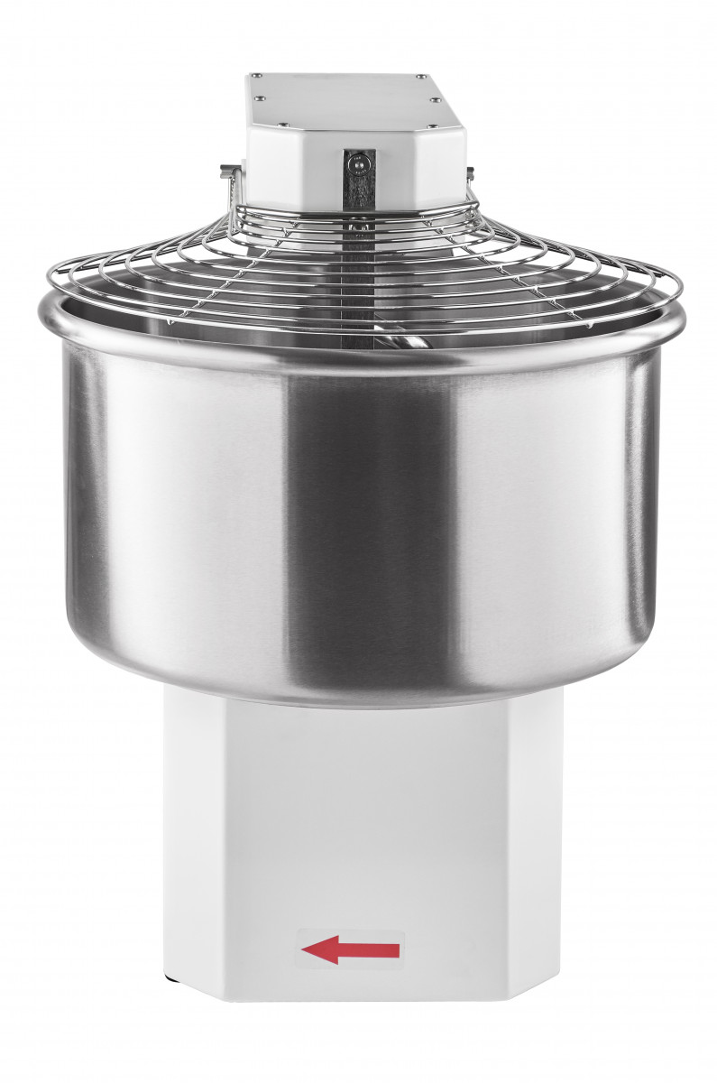 Габариты: 560х890х755 мм, 1,0/1,7 кВт, 380В, 225 кг/ч, серия LIGHT, 2 скорости, таймер, несъемная дежа 60 л, неподъемная траверса, электромеханическая панель управления, цепной привод