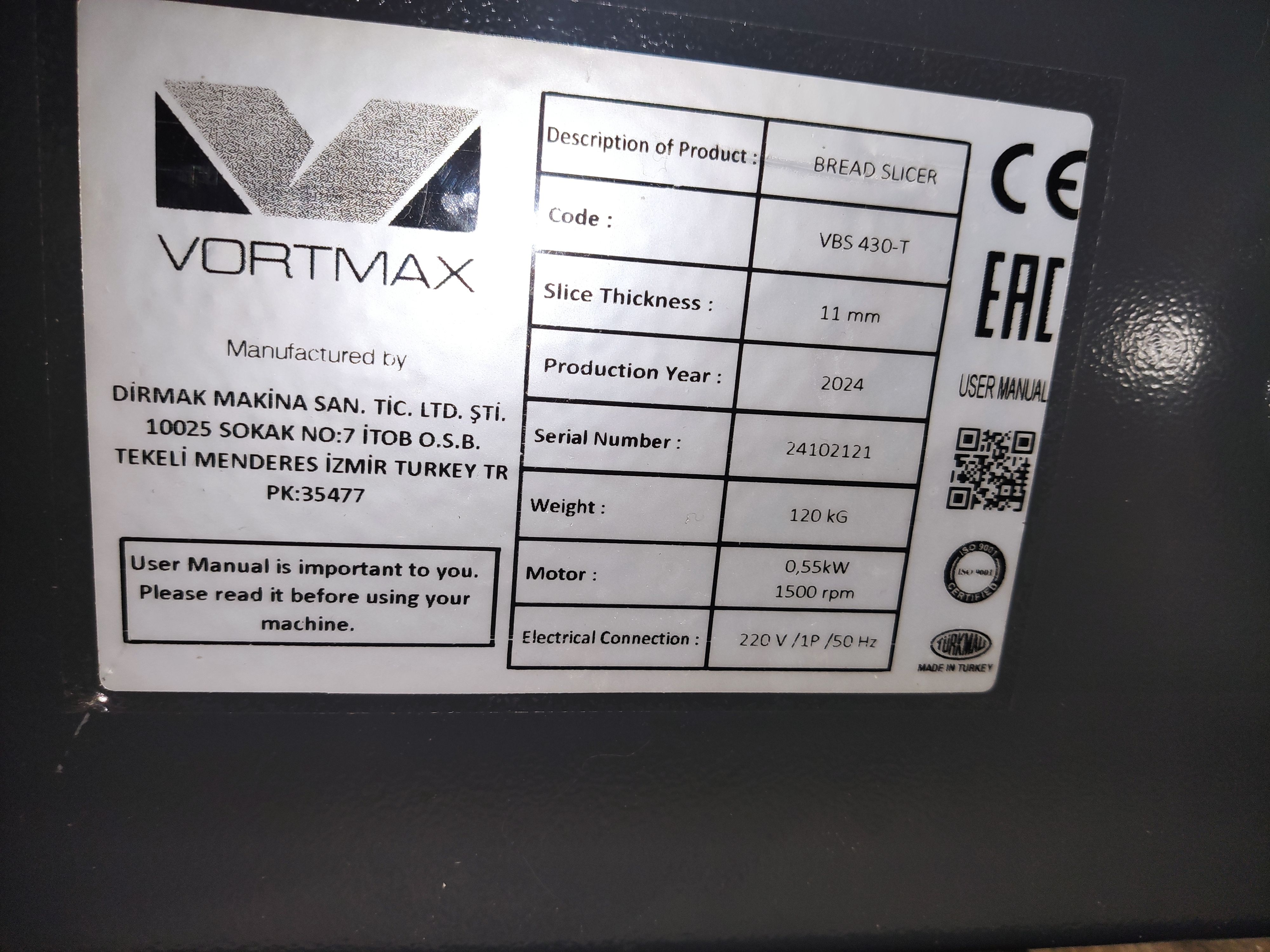 S01_Хлеборезка Vortmax VBS 430-T