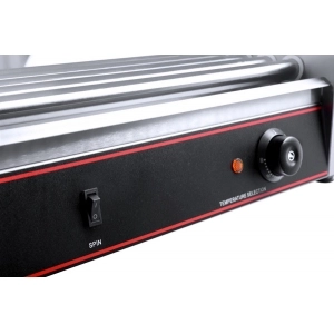 Гриль для "HOT DOG" т.м. HURAKAN, мод. HKN-GW5M, 580x250x215мм, 1000Вт, 220В. Гриль роликовый для обжаривания сосисок для хот-догов, электрический настольный с 5 роликами, выдвижным жиросборником, электромеханическим управлением, термостатом, из нержавеющ
