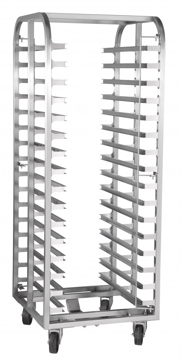 Габариты: 650х587х1605 мм. Количество гастроёмкостей 32 x GN 1/1, 16 x GN 2/1, 16 x 600x400 мм. Количество уровней - 16. Грузоподъёмность 200 кг. Вес (без упаковки) 34 кг.