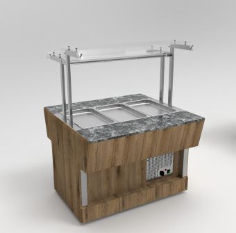 Мармит вторых блюд длиной 805 мм островного шведского стола Челябторгтехника RM41S