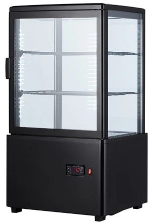 447x400x819мм, 220В, 58 литров, 2-8С°, 30кг, 0,2кВт, 220В, R600a, LED подсветка, 2 полки
