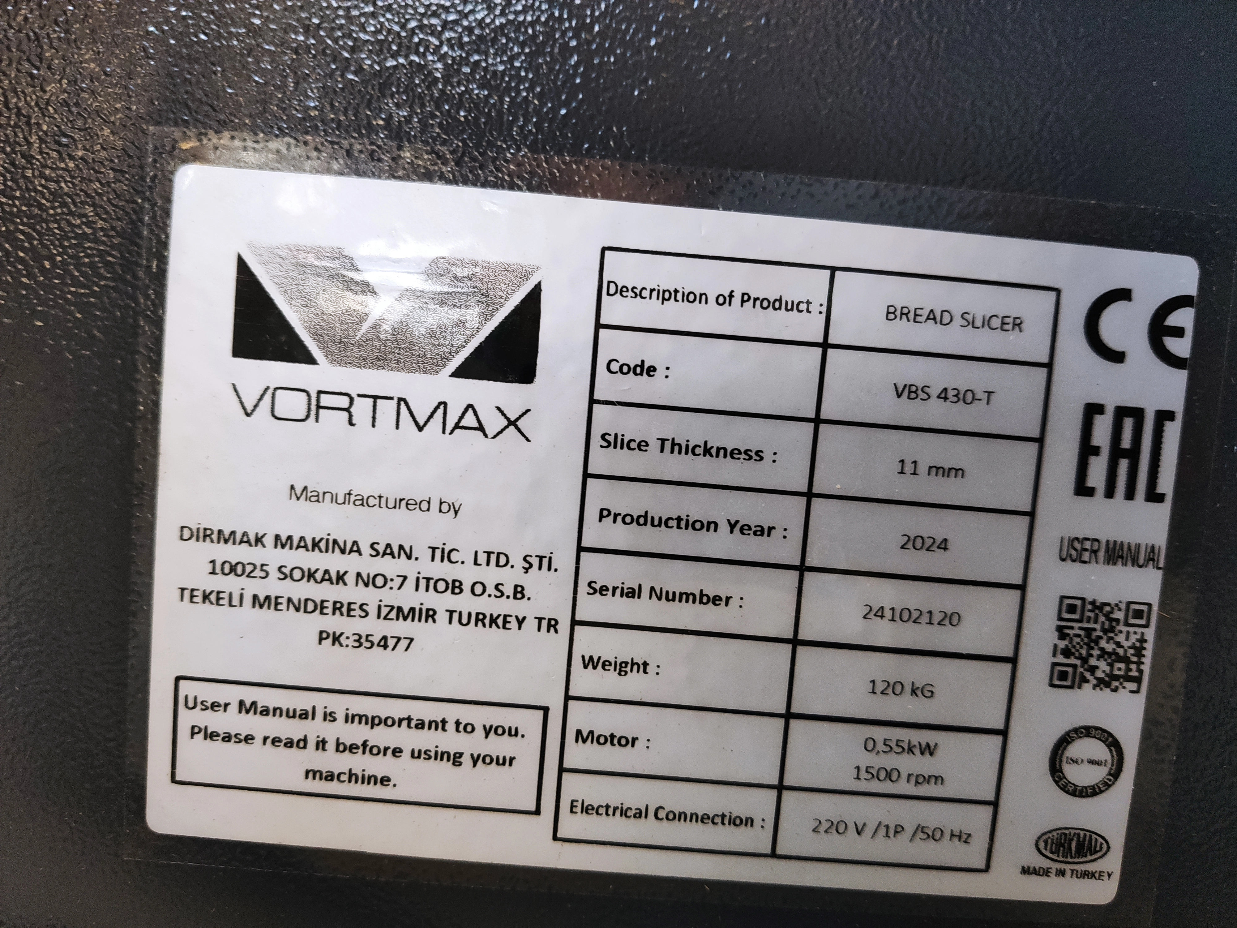 S01_Хлеборезка Vortmax серии VBS 430-T