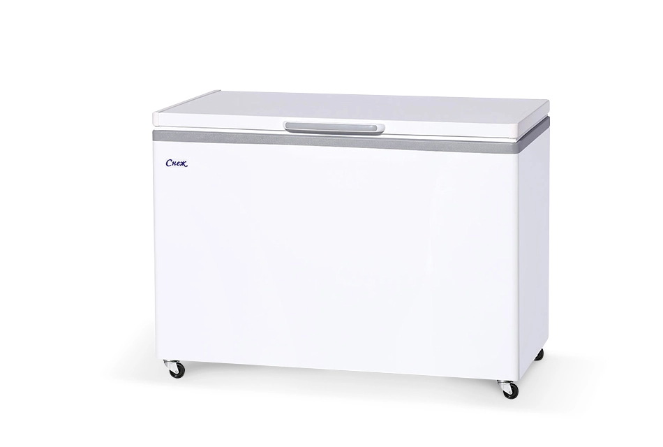 Ларь морозильный "СНЕЖ" МЛК 500 (серый), с корзиной
Объем:  403л
Габариты: 1404х680х890мм, в упаковке: 830х650х1440мм
Вес: нетто- 55кг.
Тем. режим: -18 -25С, Мощность: 200Вт, Напряжение: 220В
Гарантия: 6 месяцев