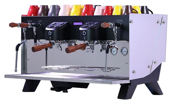 Кофемашина Carimali Glow GL-E2-B&S 2 Gr высокие группы, черная с зеркальной панелью