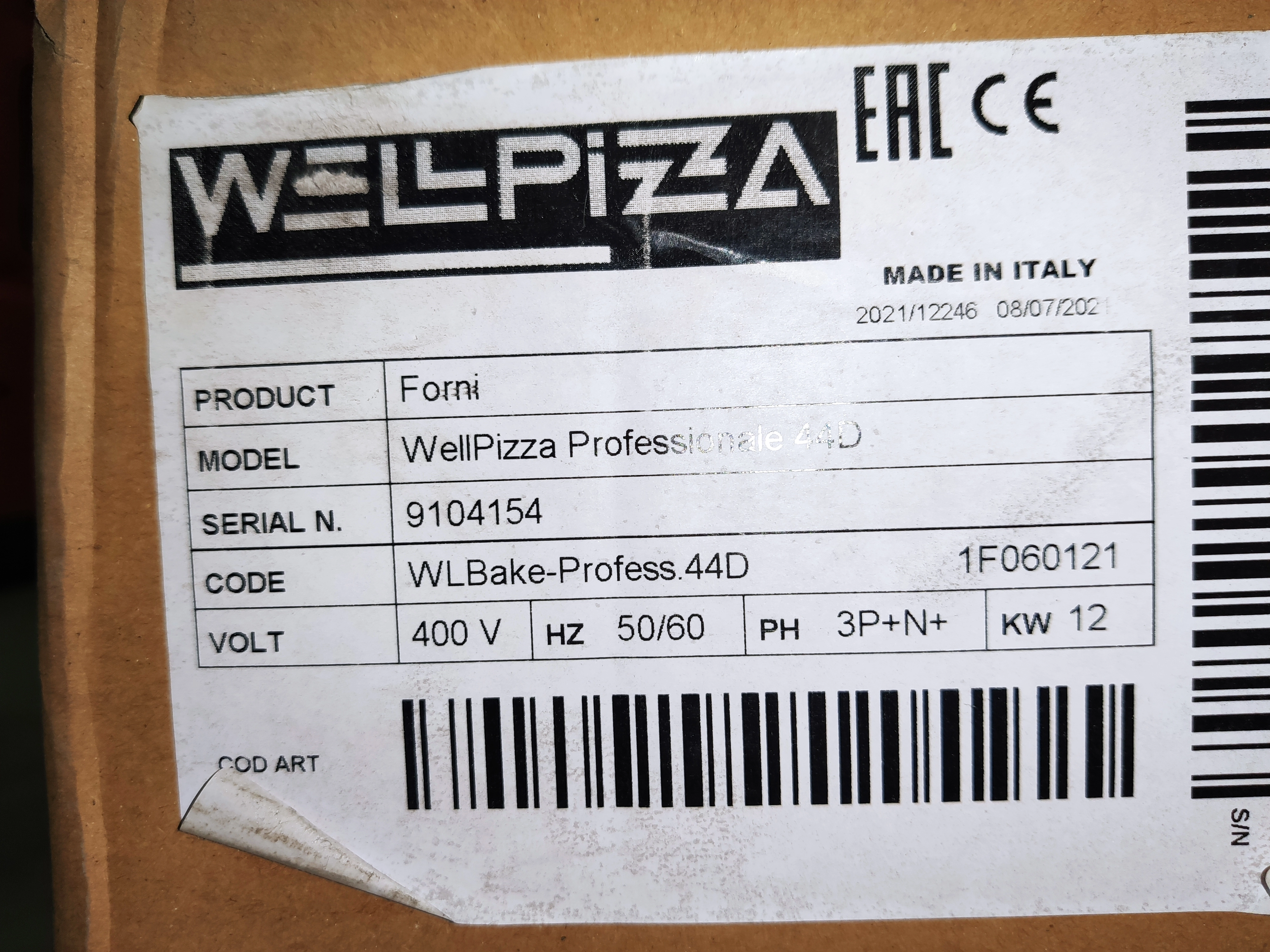 S01_1_Печь для пиццы т.м. WLBake серии WellPizza, мод. Professionale 44M
