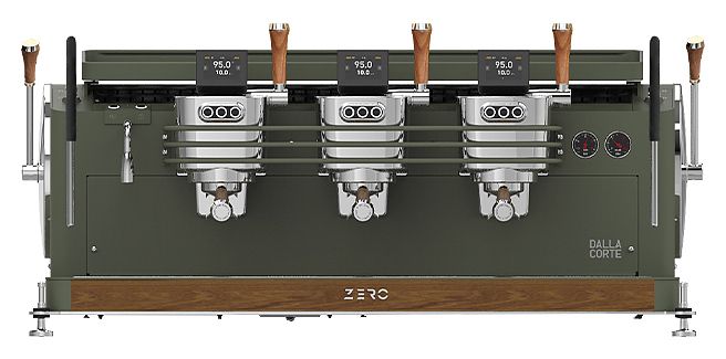 Кофемашина Dalla Corte 1 MC ZERO 3 VOW 400 оливковый хаки, грецкий орех