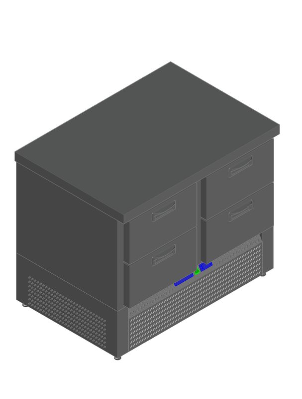 СТОЛ С ОХЛАЖД.ШКАФОМ HICOLD GNE22/TN О