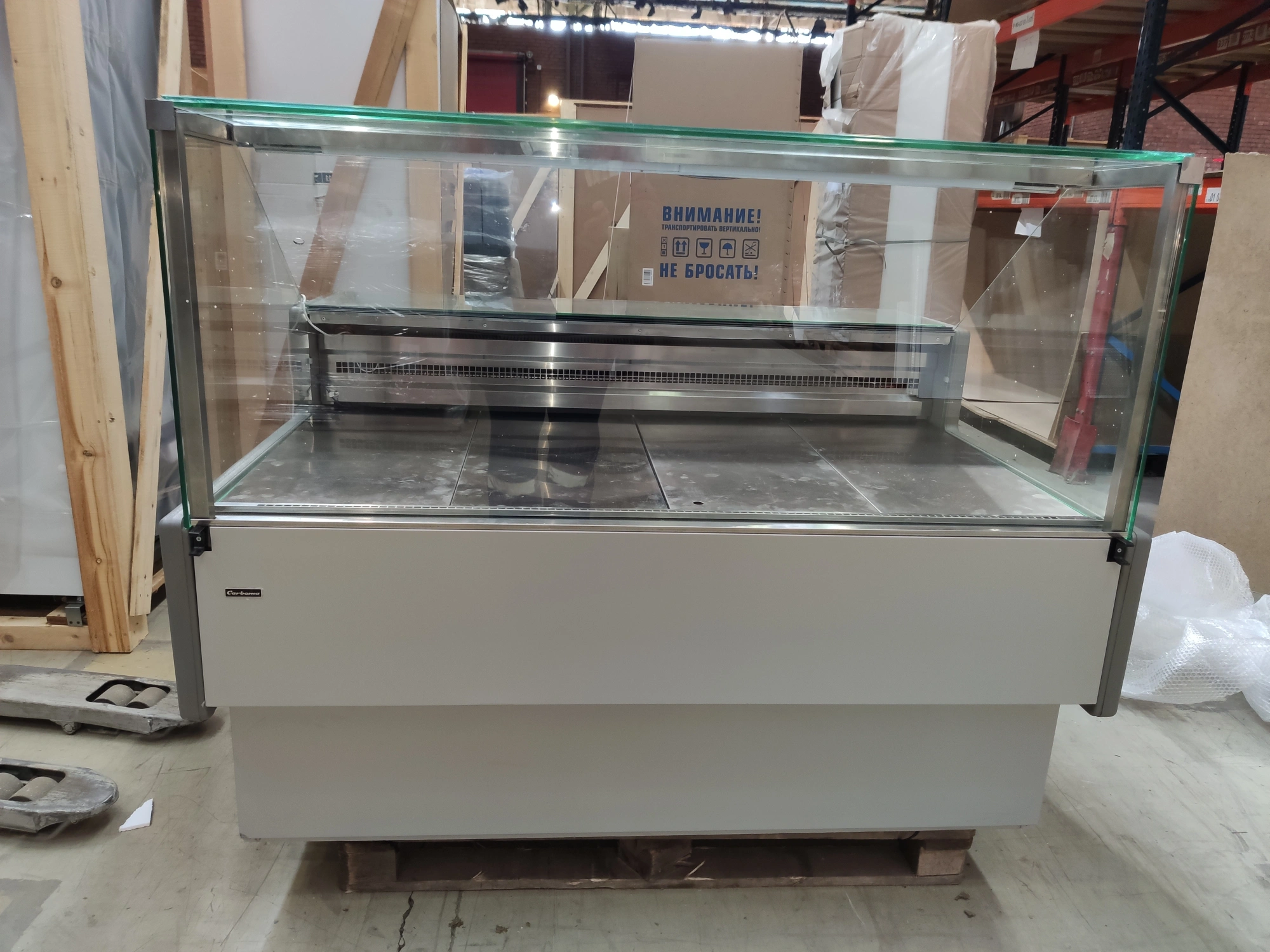 S03_Витрина среднетемпературная Carboma GC110 SV 1,5-1, с боковинами, 0011-9006, холодильная