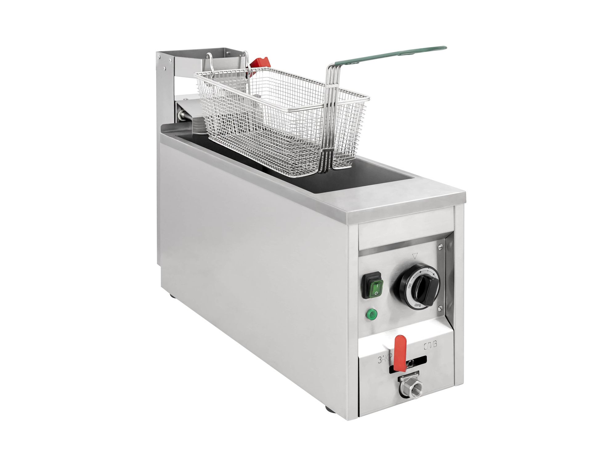 Фритюрница электрическая т.м. ROBOLABS серия ROBOFRY модель ROBOFRY ECT1 (настольная), с одной ванной объемом 12л. Ванна имеет холодную зону для сгоревших частичек продукта. В комплекте корзина из нерж. стали. Фритюрница оснащена механизмом поднятия ТЭНов